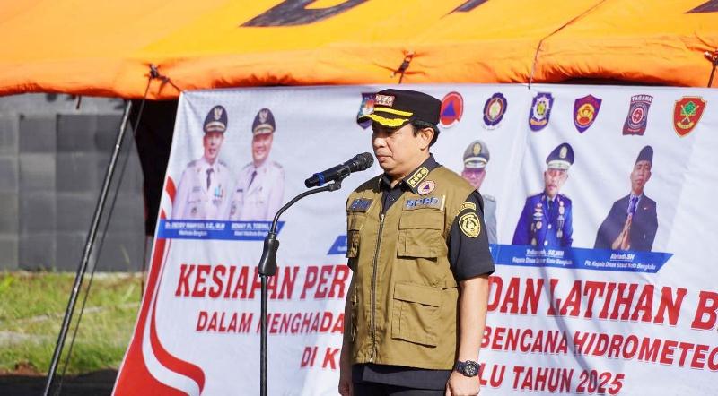 Potensi Bahaya Hidrometeorologi, Kota Bengkulu Gelar Apel Siaga dan Simulasi Bencana Secara Langsung