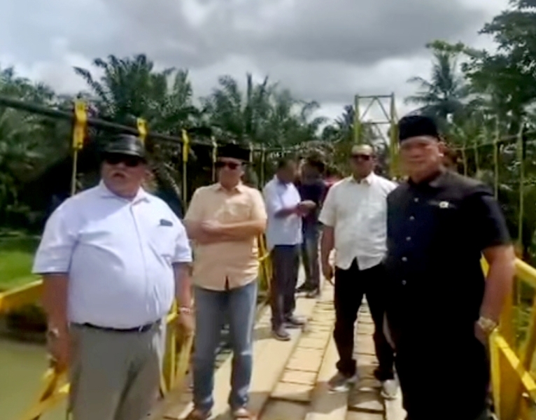 Bupati Bengkulu Selatan  dan Anggota DPRD Tinjau Jembatan Air Nelengau