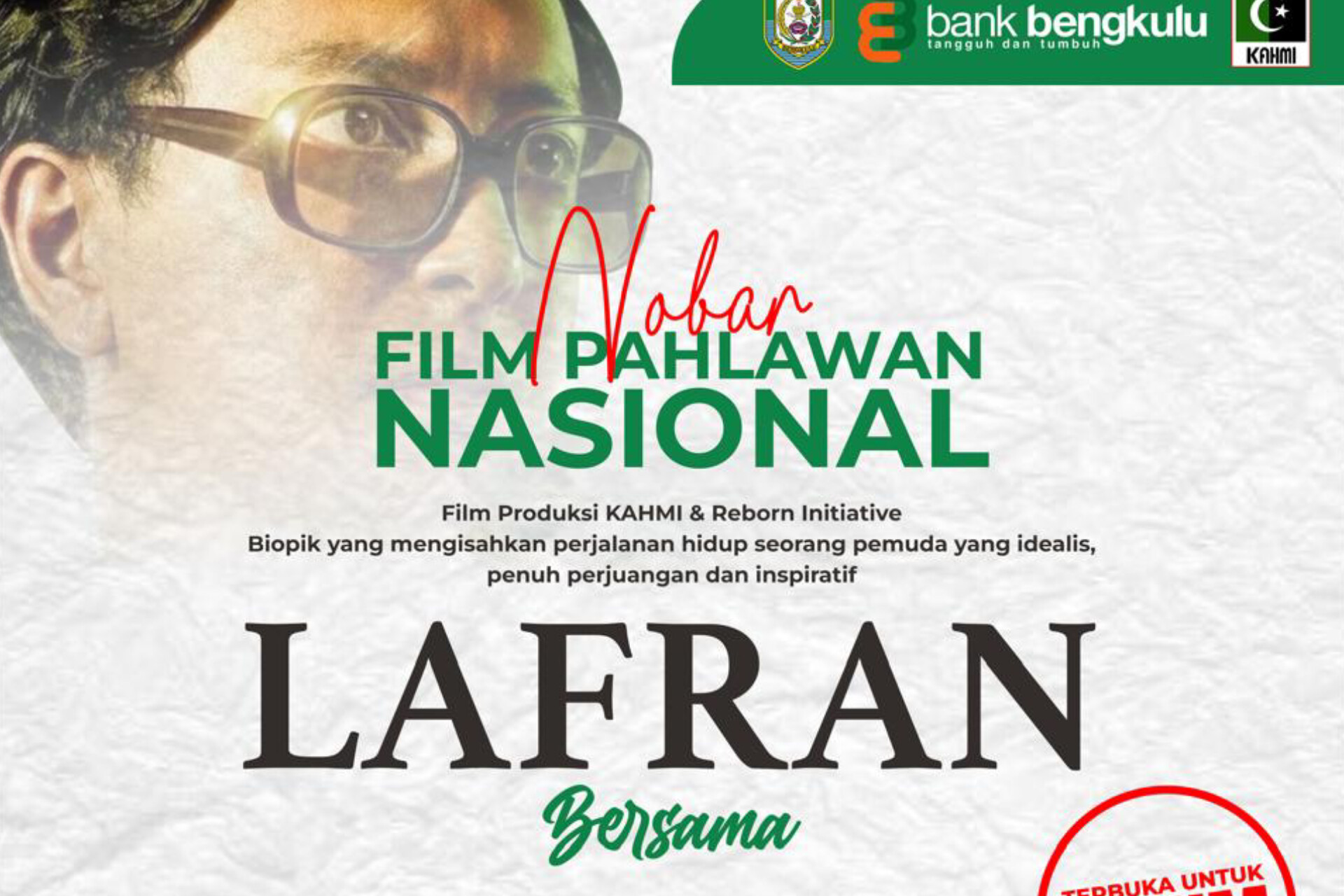 Nobar Film Lafran Terbuka untuk Umum, Pemprov Bengkulu Siapkan 6 Studio dan Tiket Gratis