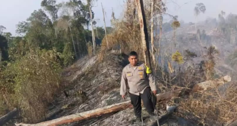 Musim Kemarau, Polres Kaur Perketat Pencegahan Karhutla, Lahan Warga di Maje Terbakar