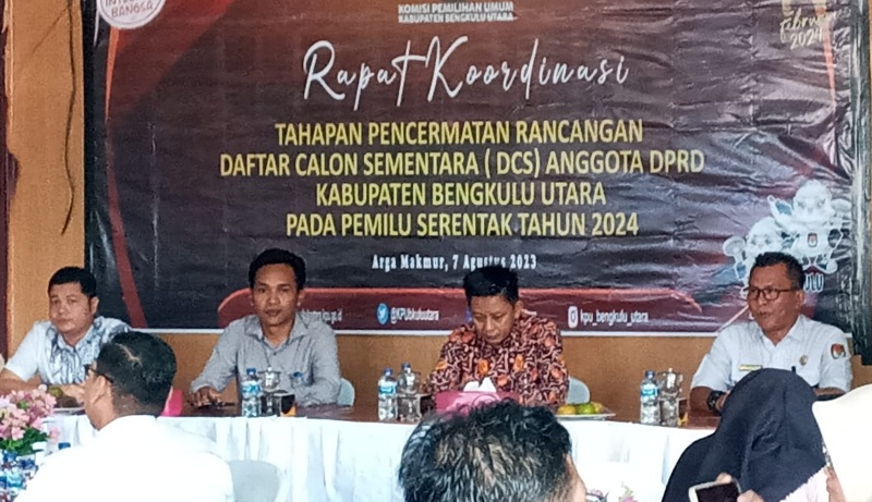 KPU Bengkulu Utara Lakukan Rakor Pencermatan Rancangan DCS Anggota DPRD BU