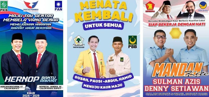 Tiga Bakal  Calon Pasangan Pemilihan Bupati Kaur Siap Berkompetisi