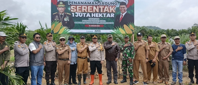 Polres Bengkulu Selatan Ikut Sukseskan Program Penanaman Jagung Serentak Satu Juta Hektar