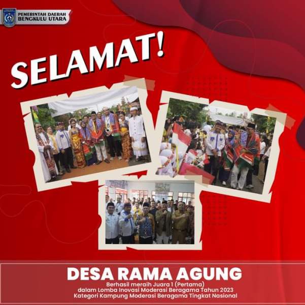 Desa Rama Agung Bengkulu Utara  Juara 1 Kampung Moderasi Beragama Tingkat Nasional 