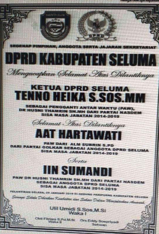 Akhirnya, Tenno, Iin dan Aat Dilantik