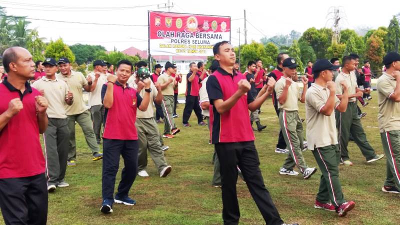 Olahraga Bersama, Meriahkan HUT Ke 73 Bhayangkara