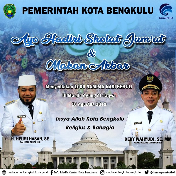 Jamaah Jumat di Masjid Agung At Taqwa Disuguhi Nasi Kebuli