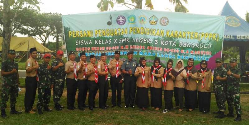 Persami 597 Siswa/i SMKN 3 di Lanal Bengkulu Sukses