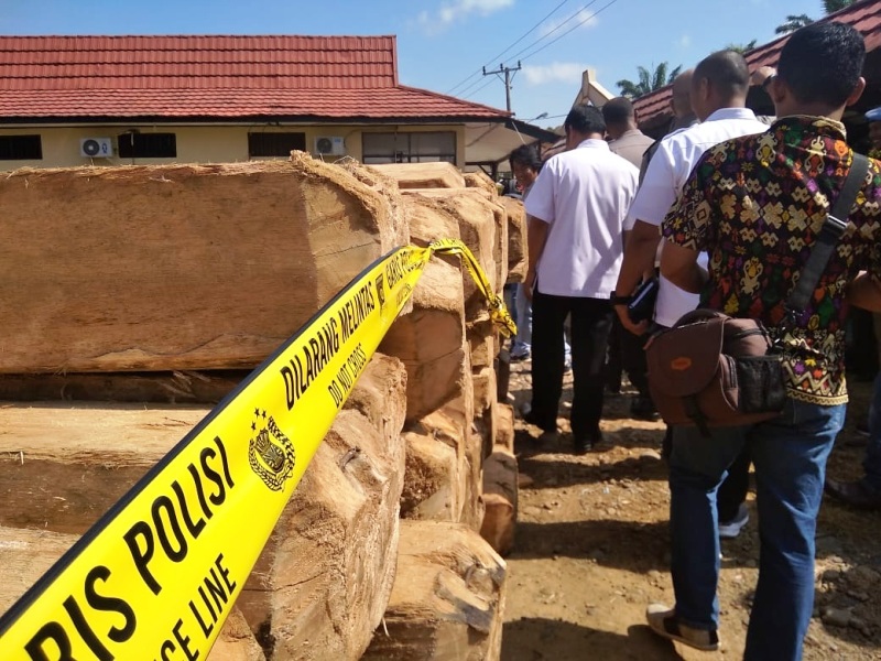 Ratusan Balok Kayu Meranti Diamankan Petugas, Diduga Kayu Hutan TNKS