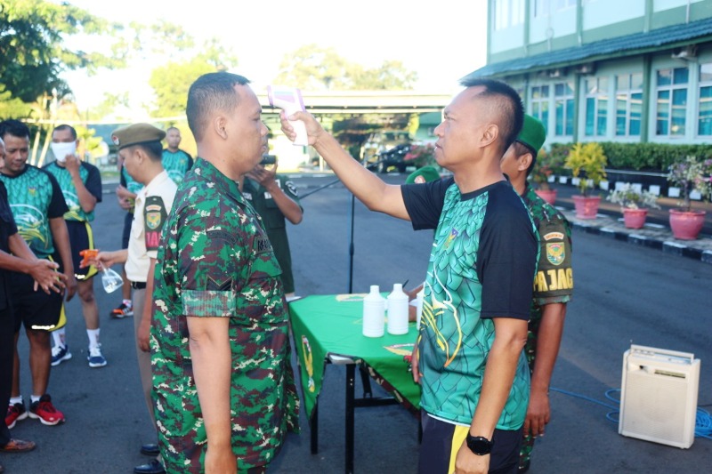 Sterilisasi, Anggota Korem Terapkan Satu Pintu Masuk