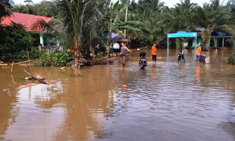 Diterjang Banjir, Kolam Ikan BUMDes  Talang Baru Ginting Jebol