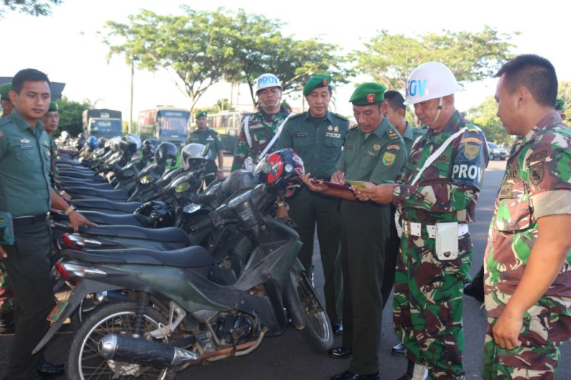 Korem 041/Gamas Pastikan Kelengkapan Kendaraan Dinas