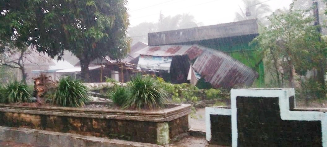 Hujan Badai, Ruko Kadun Datar Ruyung Ditimpa Pohon