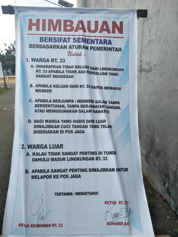 Warga Gang Perhubungan 2 Pagar Dewa Dilarang ke Luar Rumah