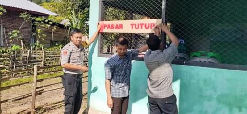 Waspada Corona, Pasar Dusun Tengah Ditutup