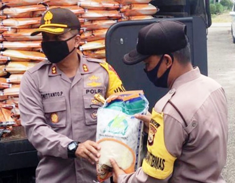 Bantuan 10 Ton Beras Dari Polri Mulai Disalurkan