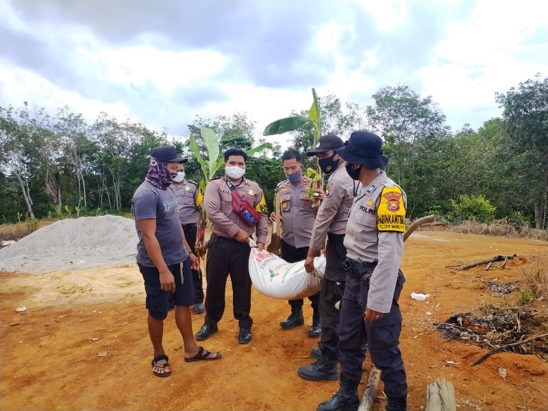 Polsek Napal Putih Ajak Warga Bercocok Tanam