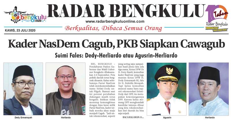 Kader NasDem Cagub, PKB Siapkan Cawagub