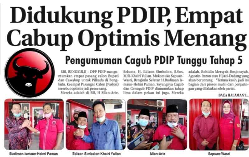 Cabup Empat Kabupaten, PDIP Usung Kader