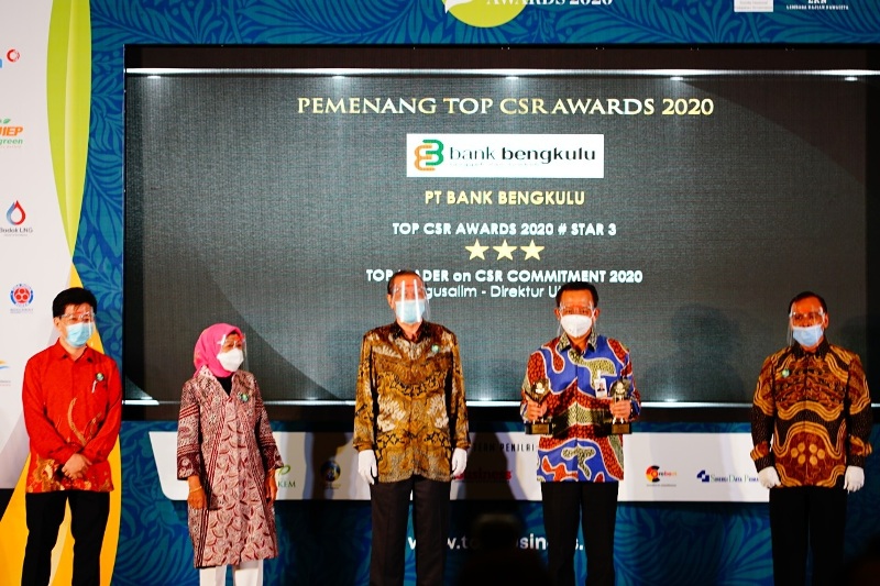 Bank Bengkulu Raih Penghargaan Top CSR Awards Tahun 2020