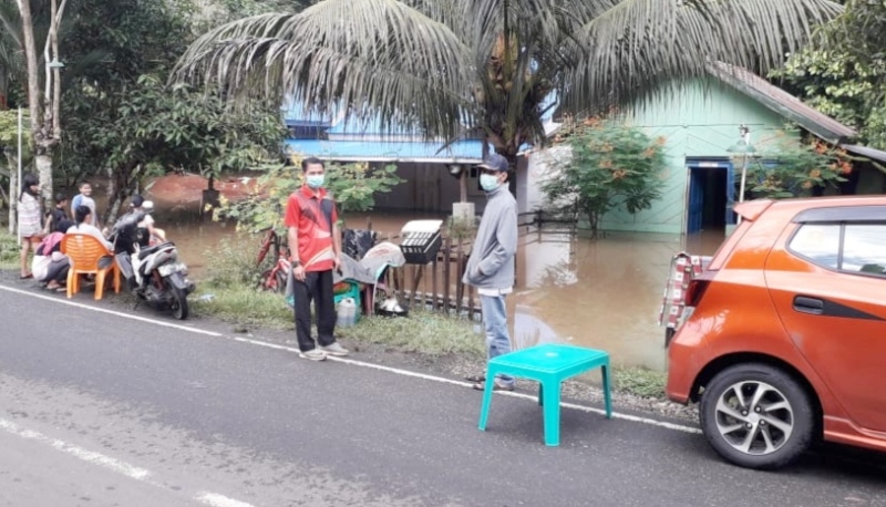 Hujan Deras, Belasan Rumah dan Jalan Penghubung Desa Terendam Banjir