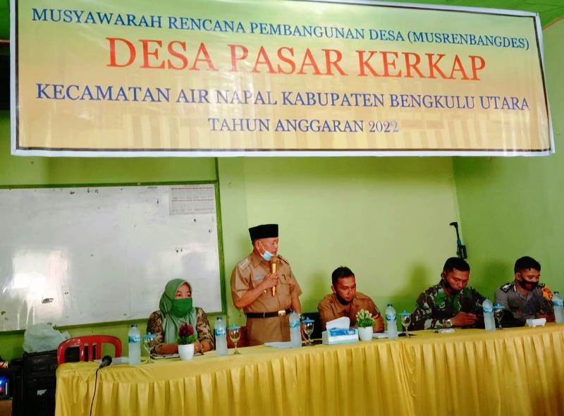 Perdana, Pasar Kerkap Gelar Musrenbangdes TA 2022