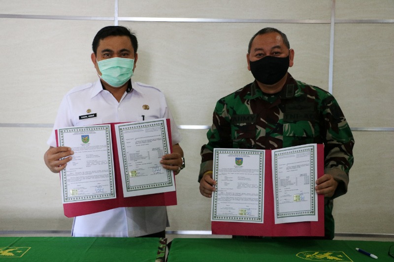 Korem 041/Gamas Serahkan Hasil Perbaikan Bronjong di Bengkulu Selatan