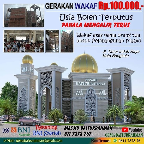 Masjid Baiturrahman Timur Indah Luncurkan Gerakan Wakaf Kubah