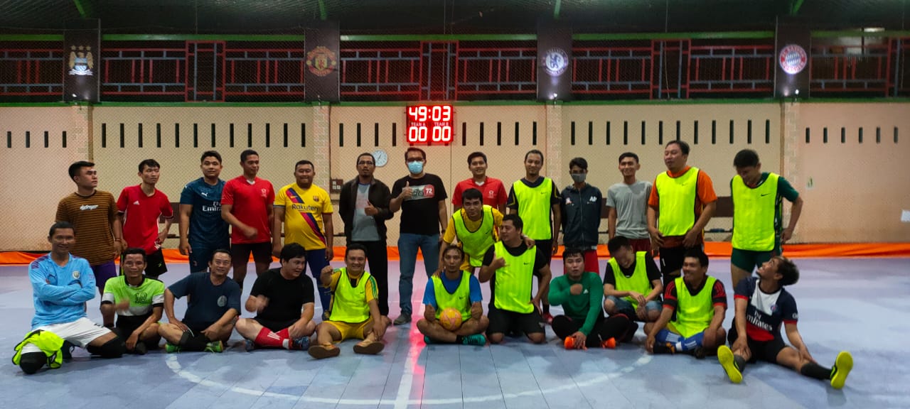 Bermain Seru, Tim Futsal PWI Masih Unggul Lawan Skuad OJK