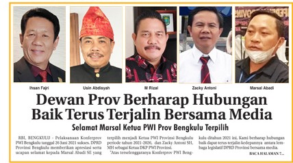 DPRD Provinsi Bengkulu Berharap Hubungan Baik Terus Terjalin Bersama Media