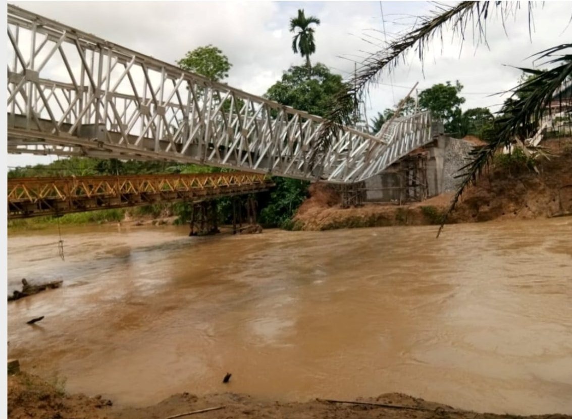 Baru Dibangun, Jembatan Paku Haji, Bengkulu Tengah Ambrol