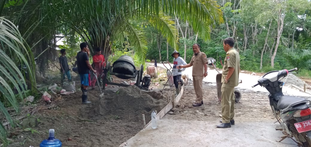 Kades Gading Jaya Cek Pekerjaan Fisik