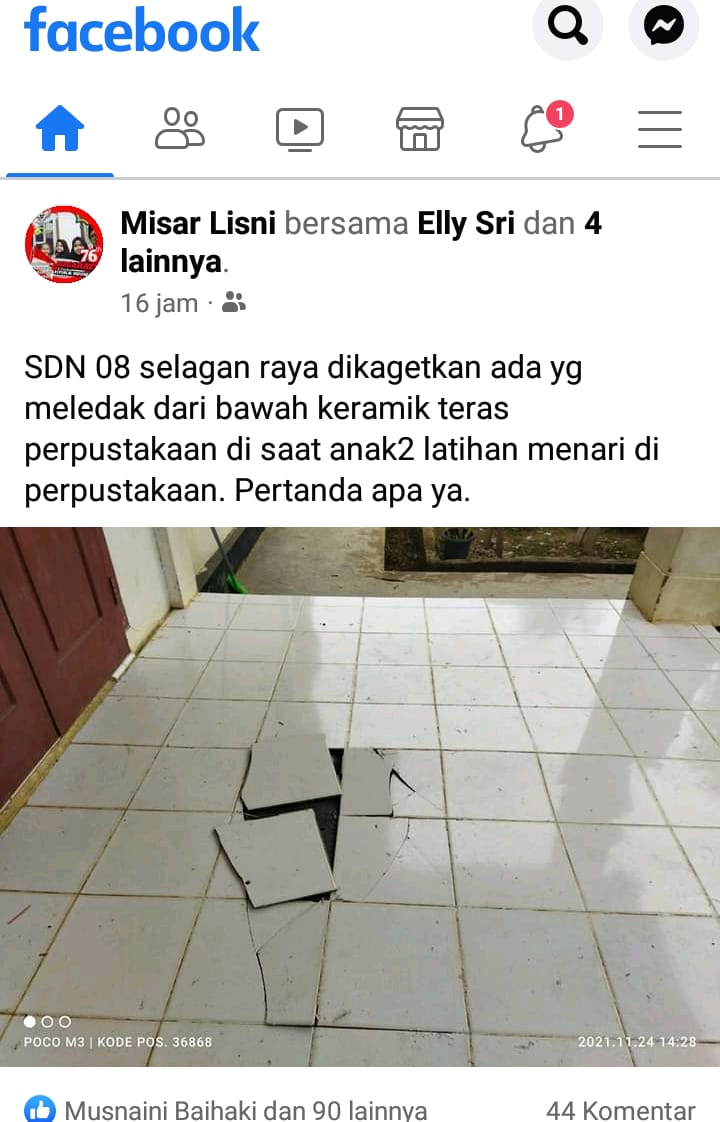 Ledakan dari Bawah Lantai SDN 8 Selagan Raya  Bikin Geger