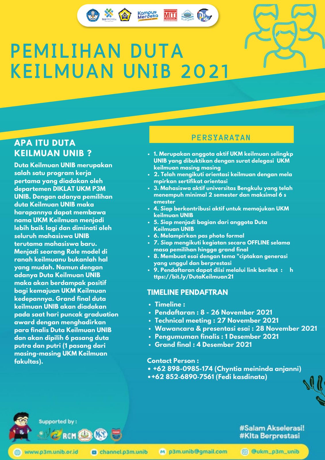 Unib Gelar Pemilihan Duta Keilmuan 2021