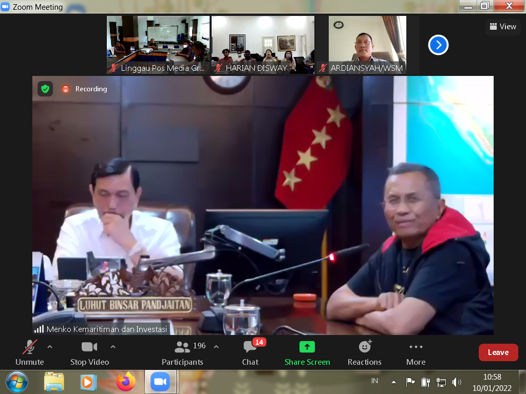 Harian RADAR BENGKULU dan Ratusan Media WSM Webinar dengan Menko Luhut