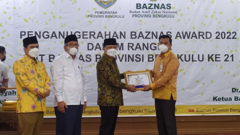 Bank Bengkulu Raih Penghargaan   dari Baznas Awards Tahun 2022