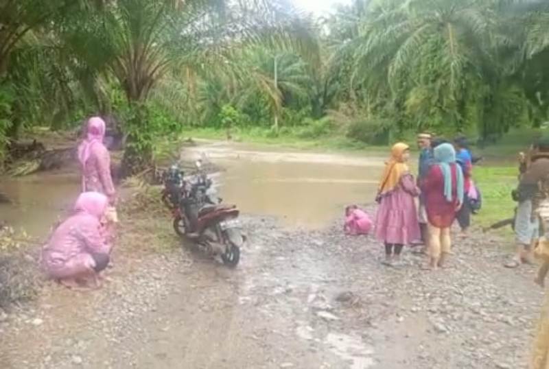 Puluhan Rumah Terendam, Akses Jalan Padang Batu Putus