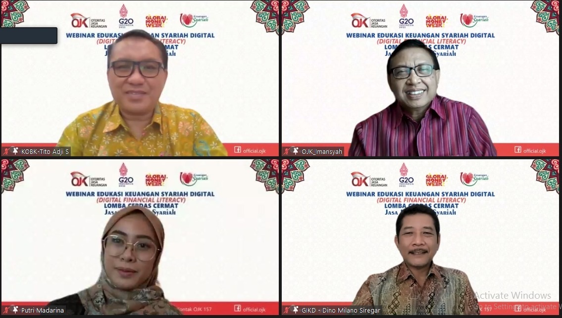 Tingkatkan Literasi Keuangan, OJK Bengkulu Gelar Webinar dan LCC JK Syariah