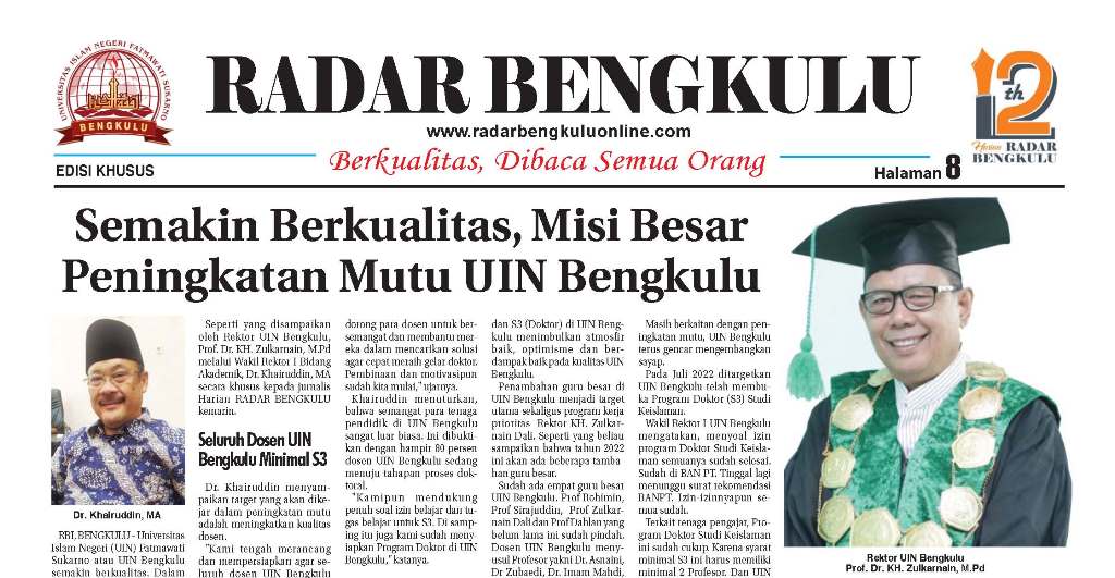 Semakin Berkualitas, Misi Besar Peningkatan Mutu UIN FAS Bengkulu