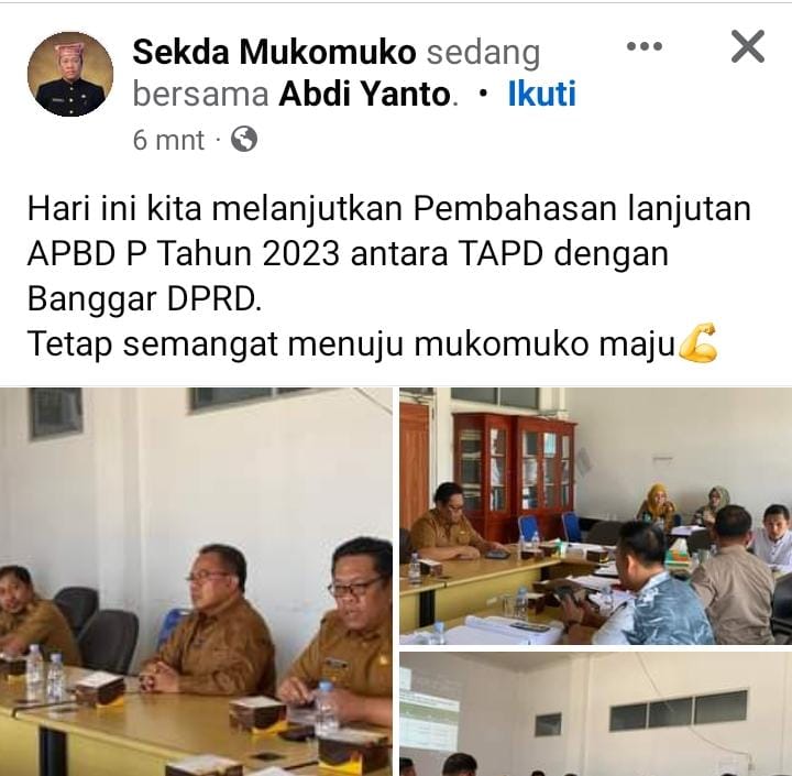 Unik, APBD-Perubahan Mukomuko Dibahas Lagi Setelah Disahkan 