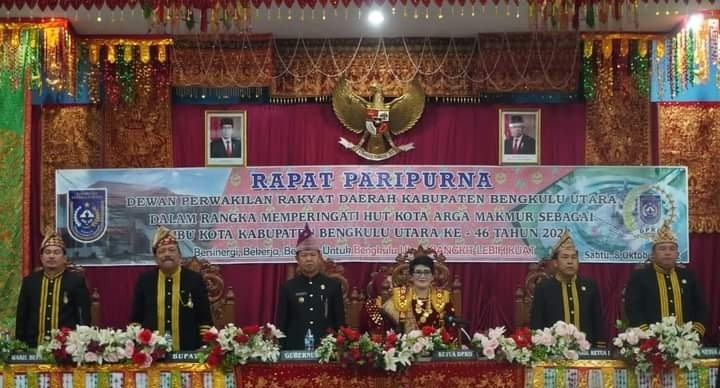  DPRD Bengkulu Utara Gelar Paripurna HUT   Kota Arga Makmur ke 46