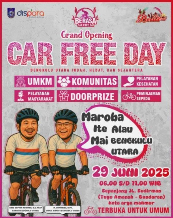 Pemkab  Akan Gelar Car Free Day, Meriahkan HUT Kabupaten Bengkulu Utara   ke- 66
