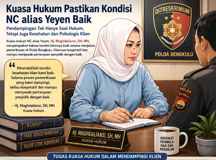 Kuasa Hukum Pastikan Kondisi NC alias Yeyen Baik dan Sehat 