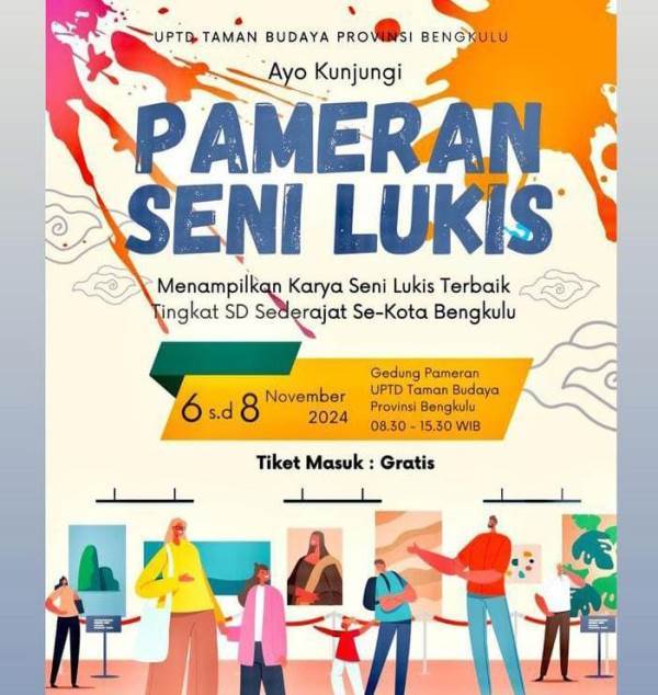 Anak-Anak Antusias, Taman Budaya Bengkulu Gelar Pameran   Seni Lukis Terbaik Pelajar Sekolah Dasar