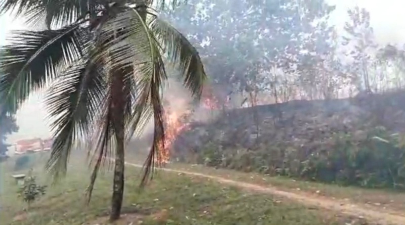 Setelah Kantor Desa Muara Danau, Taman Panco Raden Ikut Terbakar