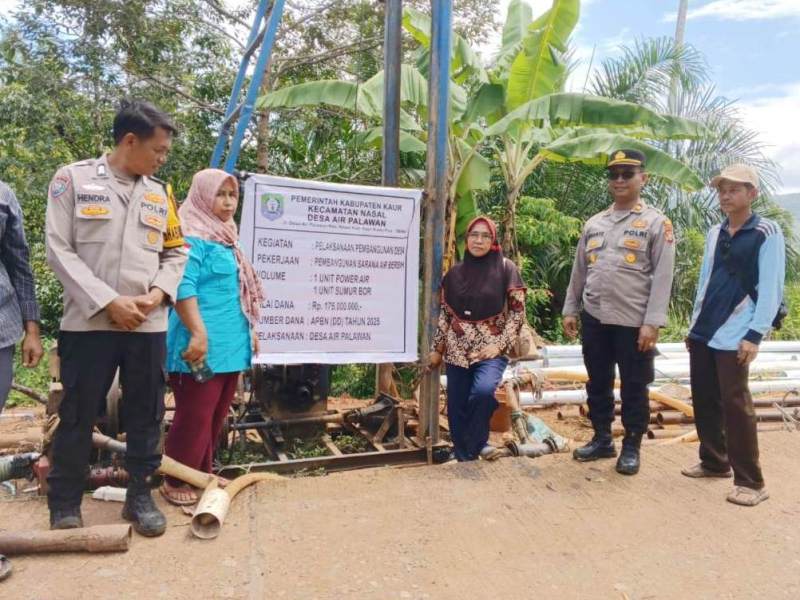 Kucurkan Dana 175 Juta, Pemerintahan Desa Air Palawan Bangun Sumur Bor