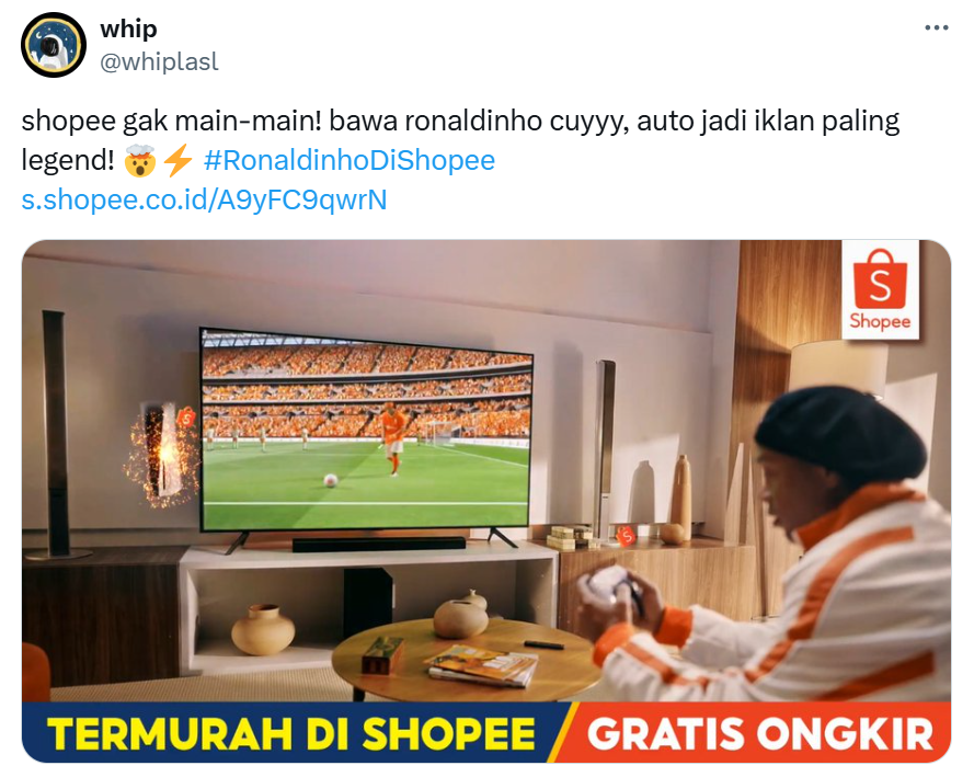 Shopee Gandeng Ronaldinho! Selebrasi Samba Sang Legenda Bikin Netizen Heboh