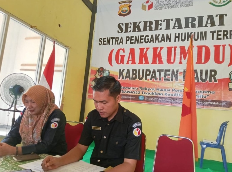 Temukan Dugaan Pelanggaran Pemilu 2024 di Kecamatan Nasal,  Gakkumdu Kaur Gelar Rapat Koordinasi