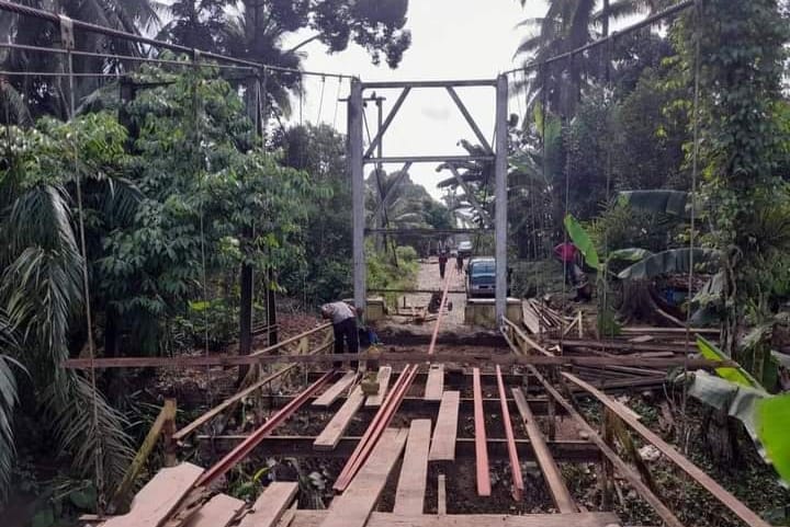 14 Hari Kedepan Jembatan Gantung Talang Buai Kabupaten Mukomuko Tuntas Diperbaiki