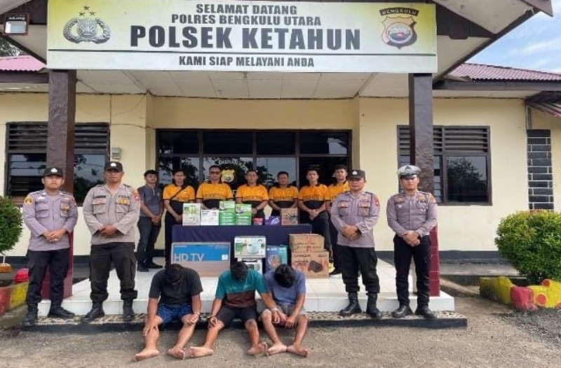 Polsek Ketahun Amankan 3 Orang Mantan Karyawan Toko Elektronik